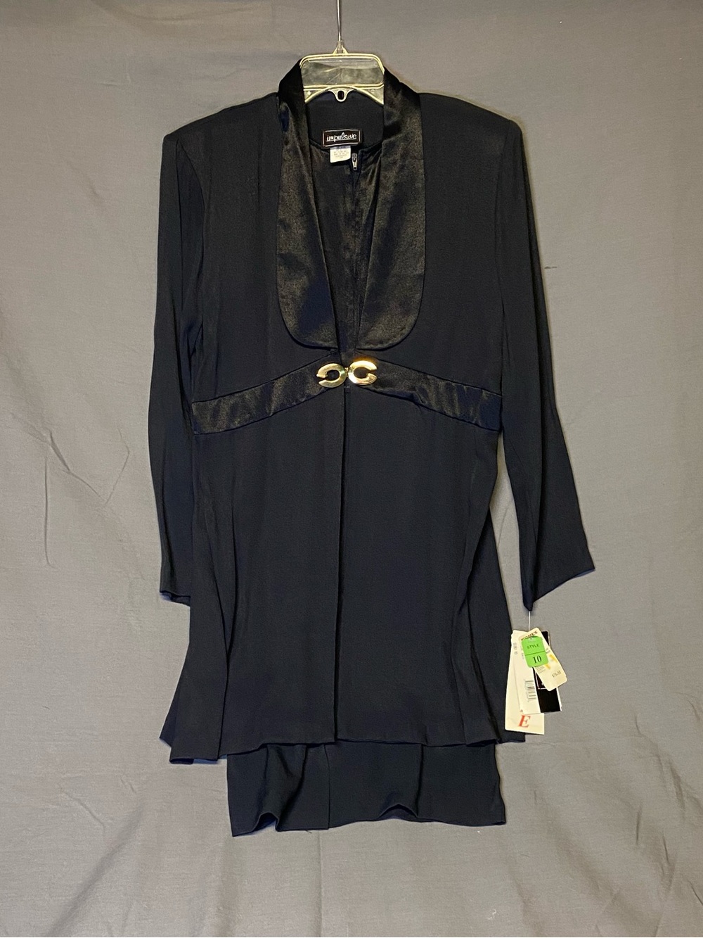Vintage Impulsive 2 Piece Suit Dress in Navy Blue 10P